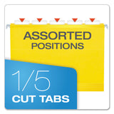 Pendaflex® Extra Capacity Reinforced Hanging File Folders with Box Bottom, 2" Capacity, Letter Size, 1/5-Cut Tabs, Yellow, 25/Box (PFX4152X2YEL) Box of 25