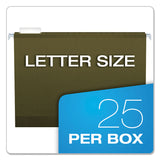 Pendaflex® Reinforced Hanging File Folders with Printable Tab Inserts, Letter Size, 1/5-Cut Tabs, Standard Green, 25/Box (PFX415215) Box of 25