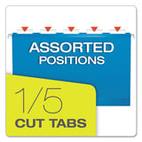 Pendaflex® Extra Capacity Reinforced Hanging File Folders with Box Bottom, 2" Capacity, Legal Size, 1/5-Cut Tabs, Blue, 25/Box (PFX4153X2BLU) Box of 25