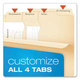 Pendaflex® Divide It Up File Folder, 1/2-Cut Tabs: Assorted, Letter Size, 0.75" Expansion, Manila, 24/Pack (PFX10770) Box of 24