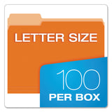 Pendaflex® Colored File Folders, 1/3-Cut Tabs: Assorted, Letter Size, Orange/Light Orange, 100/Box (PFX15213ORA) Box of 100