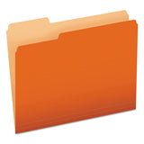 Pendaflex® Colored File Folders, 1/3-Cut Tabs: Assorted, Letter Size, Orange/Light Orange, 100/Box (PFX15213ORA) Box of 100