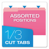 Pendaflex® Colored File Folders, 1/3-Cut Tabs: Assorted, Legal Size, Pink/Light Pink, 100/Box (PFX15313PIN) Box of 100