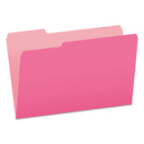 Pendaflex® Colored File Folders, 1/3-Cut Tabs: Assorted, Legal Size, Pink/Light Pink, 100/Box (PFX15313PIN) Box of 100