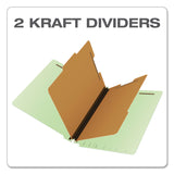 Pendaflex® End Tab Classification Folders, 2.5" Expansion, 2 Dividers, 6 Fasteners, Letter Size, Pale Green Exterior, 10/Box (PFX23224) Box of 10