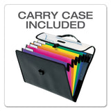 Pendaflex® Desk Free Hanging Organizer With Case, 1" Expansion, 6 Sections, Buckle Closure, Letter Size, Black (PFX52891) Each