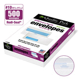 Quality Park™ Redi-Seal Security-Tint Envelope, Address Window, #10, Commercial Flap, Redi-Seal Closure, 4.13 x 9.5, White, 500/Box (QUA21418) Box of 500