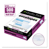 Quality Park™ Double Window Redi-Seal Security-Tinted Envelope, #10, Commercial Flap, Redi-Seal Adhesive Closure, 4.13 x 9.5, White, 500/BX (QUA24559) Box of 500