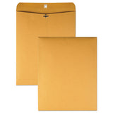 Quality Park™ Clasp Envelope, 32 lb Bond Weight Kraft, #14 1/2, Square Flap, Clasp/Gummed Closure, 11.5 x 14.5, Brown Kraft, 100/Box (QUA37805) Box of 100