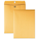 Quality Park™ Clasp Envelope, 28 lb Bond Weight Kraft, #90, Cheese Blade Flap, Clasp/Gummed Closure, 9 x 12, Brown Kraft, 100/Box (QUA37890) Box of 100