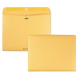 Quality Park™ Redi-File Clasp Envelope, #90, Cheese Blade Flap, Clasp/Gummed Closure, 9 x 12, Brown Kraft, 100/Box (QUA38090) Box of 100