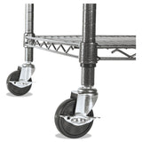 Alera® NSF Certified 4-Shelf Wire Shelving Kit with Casters, 48w x 18d x 72h, Black Anthracite (ALESW604818BA) Each