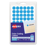 Avery® Handwrite Only Self-Adhesive Removable Round Color-Coding Labels, 0.5" dia, Light Blue, 60/Sheet, 14 Sheets/Pack, (5050) (AVE05050) Pack of 800