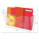 deflecto® Euro-Style DocuPocket Landscape Wall File, Larger Files/Tabloid Size, 15" x 4" x 6.63", Clear (DEF63101) Each