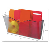 deflecto® Euro-Style DocuPocket Landscape Wall File, Larger Files/Tabloid Size, 15" x 4" x 6.63", Smoke (DEF63102) Each