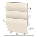 deflecto® Unbreakable DocuPocket Wall File, 3 Sections, Letter Size, 14.5" x 3" x 6.5", Clear, 3/Pack (DEF63601RT) Pack of 3