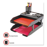 deflecto® Corporate Desk Tray Set, 2 Sections, Letter to Legal Size Files, 10" x 13.63" x 2.25", Black, Set (DEF583004) 1 Set