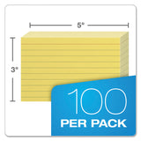 Oxford™ Ruled Index Cards, 3 x 5, Canary, 100/Pack (OXF7321CAN) Pack of 100