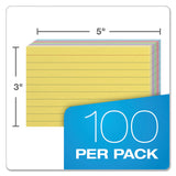 Oxford™ Ruled Index Cards, 3 x 5, Blue/Violet/Canary/Green/Cherry, 100/Pack (OXF40280) Pack of 100