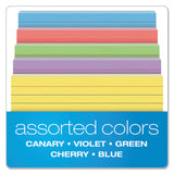 Oxford™ Ruled Index Cards, 3 x 5, Blue/Violet/Canary/Green/Cherry, 100/Pack (OXF40280) Pack of 100