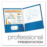 Oxford™ High Gloss Laminated Paperboard Folder, 100-Sheet Capacity, 11 x 8.5, Blue, 25/Box (OXF51701) 1 Pack of 25