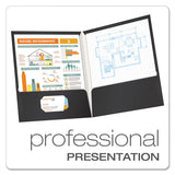 Oxford™ High Gloss Laminated Paperboard Folder, 100-Sheet Capacity, 11 x 8.5, Black, 25/Box (OXF51706) 1 Pack of 25