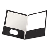 Oxford™ High Gloss Laminated Paperboard Folder, 100-Sheet Capacity, 11 x 8.5, Black, 25/Box (OXF51706) 1 Pack of 25