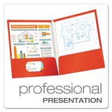 Oxford™ High Gloss Laminated Paperboard Folder, 100-Sheet Capacity, 11 x 8.5, Red, 25/Box (OXF51711) 1 Pack of 25