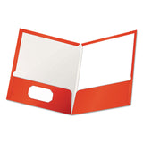 Oxford™ High Gloss Laminated Paperboard Folder, 100-Sheet Capacity, 11 x 8.5, Red, 25/Box (OXF51711) 1 Pack of 25