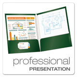 Oxford™ High Gloss Laminated Paperboard Folder, 100-Sheet Capacity, 11 x 8.5, Green, 25/Box (OXF51717) 1 Pack of 25