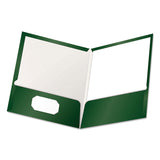Oxford™ High Gloss Laminated Paperboard Folder, 100-Sheet Capacity, 11 x 8.5, Green, 25/Box (OXF51717) 1 Pack of 25