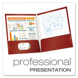 Oxford™ High Gloss Laminated Paperboard Folder, 100-Sheet Capacity, 11 x 8.5, Crimson, 25/Box (OXF51718) 1 Pack of 25
