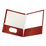 Oxford™ High Gloss Laminated Paperboard Folder, 100-Sheet Capacity, 11 x 8.5, Crimson, 25/Box (OXF51718) 1 Pack of 25