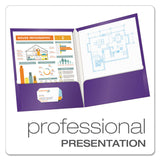 Oxford™ High Gloss Laminated Paperboard Folder, 100-Sheet Capacity, 11 x 8.5, Purple, 25/Box (OXF51726) 1 Pack of 25