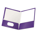 Oxford™ High Gloss Laminated Paperboard Folder, 100-Sheet Capacity, 11 x 8.5, Purple, 25/Box (OXF51726) 1 Pack of 25