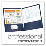 Oxford™ High Gloss Laminated Paperboard Folder, 100-Sheet Capacity, 11 x 8.5, Navy, 25/Box (OXF51743) 1 Pack of 25