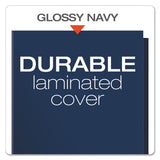 Oxford™ High Gloss Laminated Paperboard Folder, 100-Sheet Capacity, 11 x 8.5, Navy, 25/Box (OXF51743) 1 Pack of 25