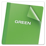 Oxford™ Clear Front Standard Grade Report Cover, Three-Prong Fastener, 0.5" Capacity, 8.5 x 11, Clear/Green, 25/Box (OXF55807) 1 Pack of 25