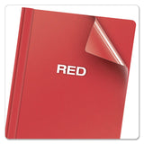 Oxford™ Clear Front Standard Grade Report Cover, Three-Prong Fastener, 0.5" Capacity, 8.5 x 11, Clear/Red, 25/Box (OXF55811) 1 Pack of 25