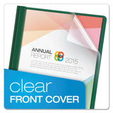 Oxford™ Clear Front Report Cover, Three-Prong Fastener, 0.5" Capacity, 8.5 x 11, Clear/ Hunter Green, 25/Box (OXF55856) 1 Pack of 25