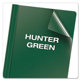 Oxford™ Clear Front Report Cover, Three-Prong Fastener, 0.5" Capacity, 8.5 x 11, Clear/ Hunter Green, 25/Box (OXF55856) 1 Pack of 25
