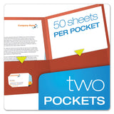 Oxford™ Earthwise by Oxford 100% Recycled Paper Twin-Pocket Portfolio, 100-Sheet Capacity, 11 x 8.5, Red, 25/Box (OXF78511) 1 Pack of 25