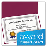 Oxford™ Certificate Holder, 11.25 x 8.75, Burgundy, 5/Pack (OXF29900585BGD) Pack of 5