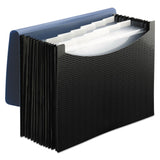 Smead™ 12-Pocket Poly Expanding File, 0.88" Expansion, 12 Sections, Cord/Hook Closure, 1/6-Cut Tabs, Letter Size, Black/Blue (SMD70863) Each