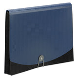 Smead™ 12-Pocket Poly Expanding File, 0.88" Expansion, 12 Sections, Cord/Hook Closure, 1/6-Cut Tabs, Letter Size, Black/Blue (SMD70863) Each