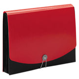 Smead™ 12-Pocket Poly Expanding File, 0.88" Expansion, 12 Sections, Cord/Hook Closure, 1/6-Cut Tabs, Letter Size, Black/Red (SMD70866) Each
