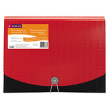 Smead™ 12-Pocket Poly Expanding File, 0.88" Expansion, 12 Sections, Cord/Hook Closure, 1/6-Cut Tabs, Letter Size, Black/Red (SMD70866) Each