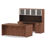 Alera® Alera Valencia Series Bow Front Desk Shell, 71" x 41.38" x 29.63", Modern Walnut (ALEVA227236WA) Each