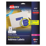 Avery® Vibrant Laser Color-Print Labels w/ Sure Feed, 0.75 x 2.25, White, 750/PK (AVE6870) Pack of 750