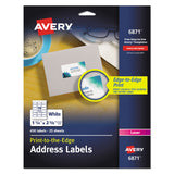 Avery® Vibrant Laser Color-Print Labels w/ Sure Feed, 1.25 x 2.38, White, 450/Pack (AVE6871) Pack of 450